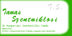 tamas szentmiklosi business card